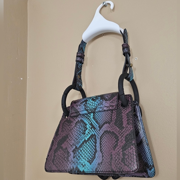 NWOT BETSEY JOHNSON Chain Snakeskin Print Mini Purse - Picture 4 of 8